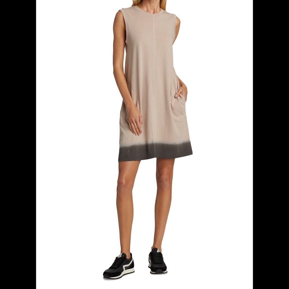 NWOT ATM Anthony Thomas Melillo Sleeveless Dip Dye Mini Dress Quartz Flint Sz M